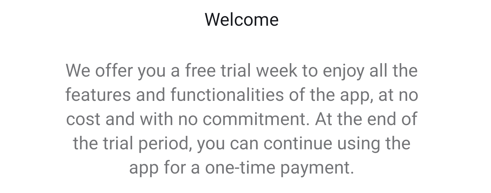 Payment message that may appear after setup